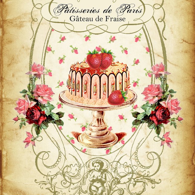 Pâtisseries de Paris Gâteau de Fraise Decoupage Tissue Paper (Creator Uploaded)