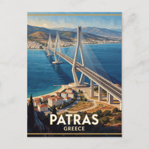 Patras Greece Bridge Gulf Travel Postcard