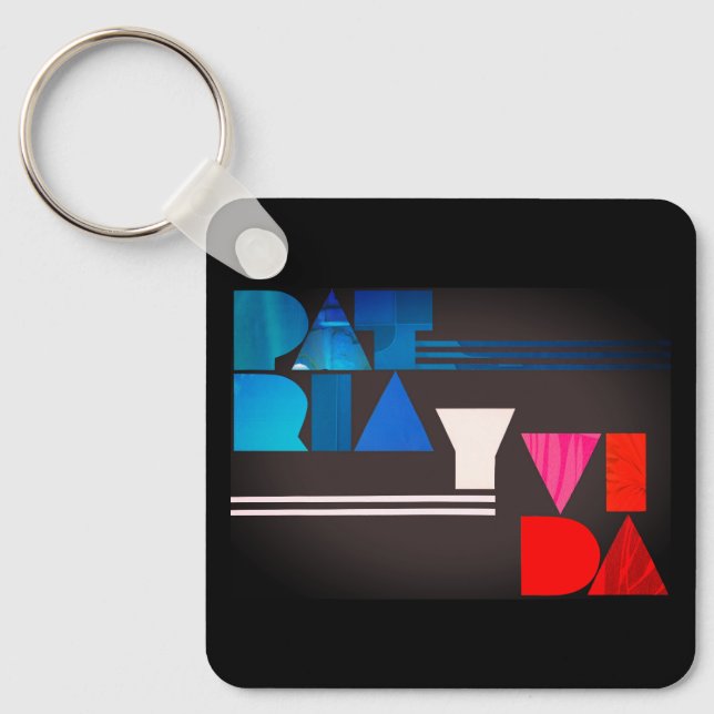 Patria y Vida Black Blue Red Keychain (Front)