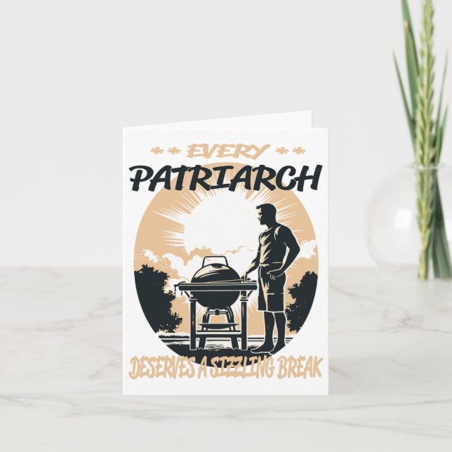 Patriarch Funny Bbq Chef Or Grill Fun  Card (Front)