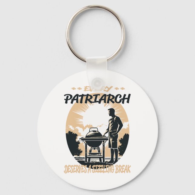 Patriarch Funny Bbq Chef Or Grill Fun  Keychain (Front)