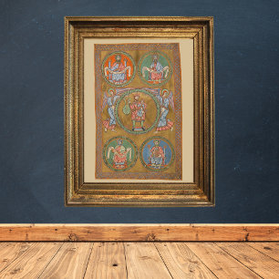 Patriarchs Abraham Isaac Jacob Medieval Manuscript Poster