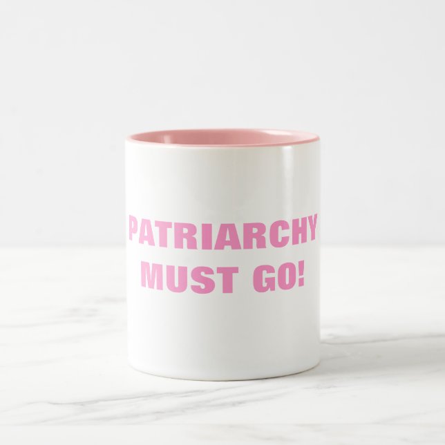 PATRIARCHY MUST GO! Two-Tone COFFEE MUG (Center)