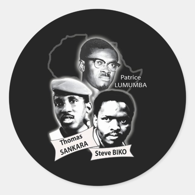 Patrice Lumumba Thomas Sankara Steve Biko Classic Round Sticker (Front)