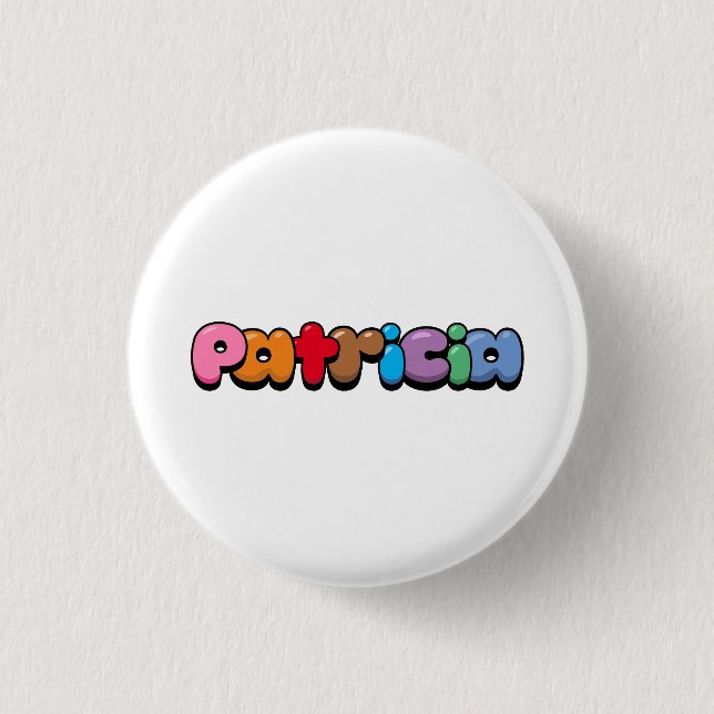 Patricia 1 Inch Round Button (Front)