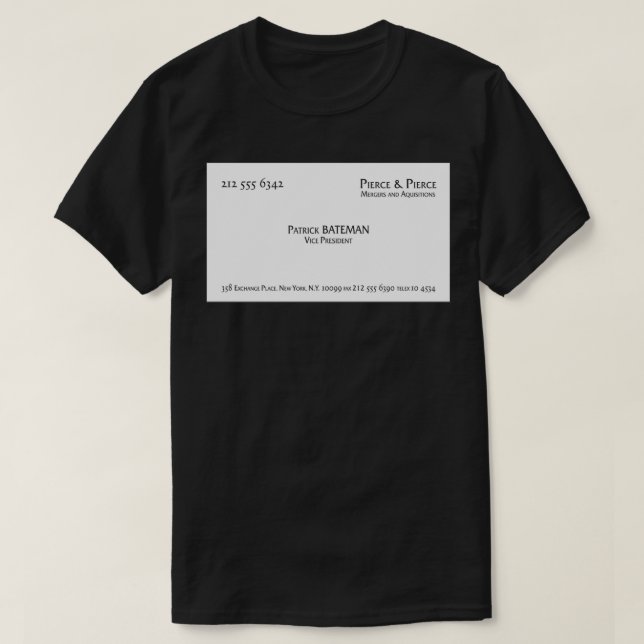 Patrick Bateman Business Card Framed Art Print T-Shirt (Design Front)