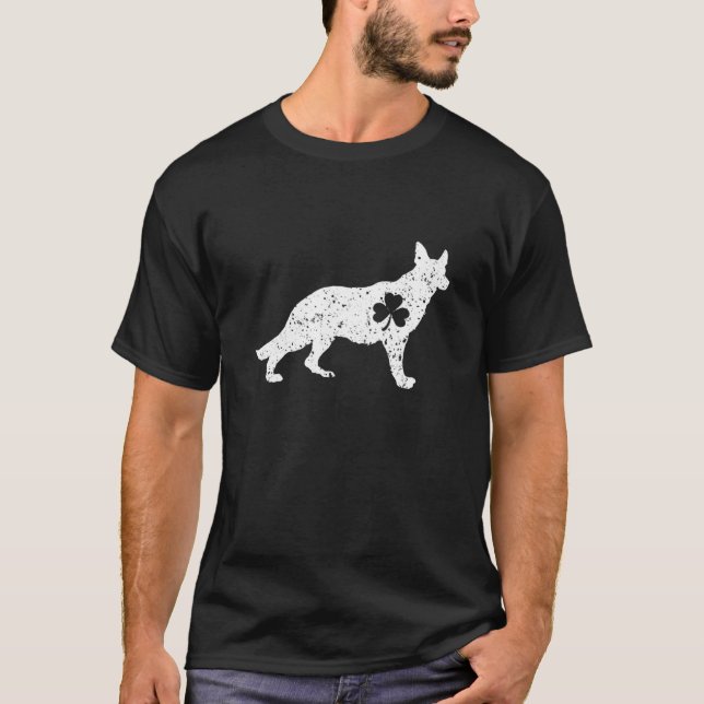 Patrick Day German Shepherd Dog  St Patrick's Day T-Shirt (Front)