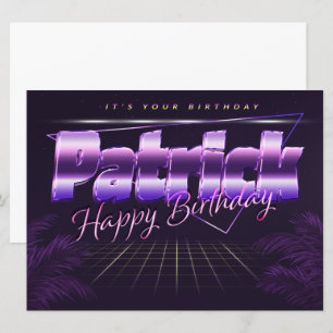 Patrick Name First name lila retro card Birthday