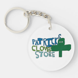 Patrick's Clover Store Logo Keychain
