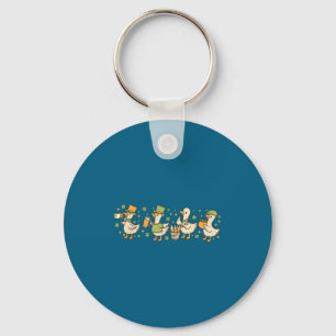 Patricks Day,funny Goose, Shamrock, Beer Gift Tee Keychain
