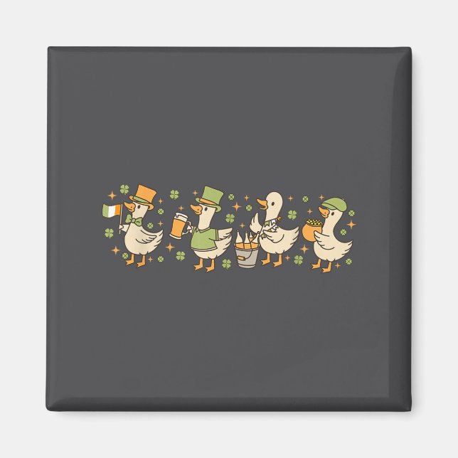 Patricks Day,funny Goose, Shamrock, Beer Gift Tee  Magnet (Front)