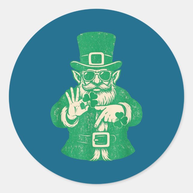 Patricks Day, Leprechauns Funny 6 Meme Gift Men, W Classic Round Sticker (Front)