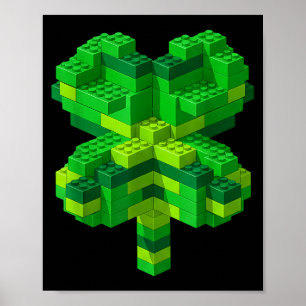Patrick's day shamrocks building blocks bricks boy poster