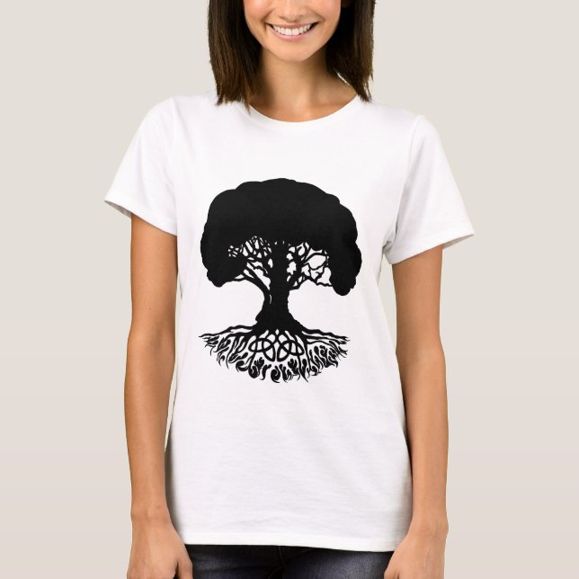 Patrick'sCelticIrishTreeofLife-Black T-Shirt (Front)
