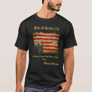 Patriot American Flag Upside Down Distressed Vinta T-Shirt