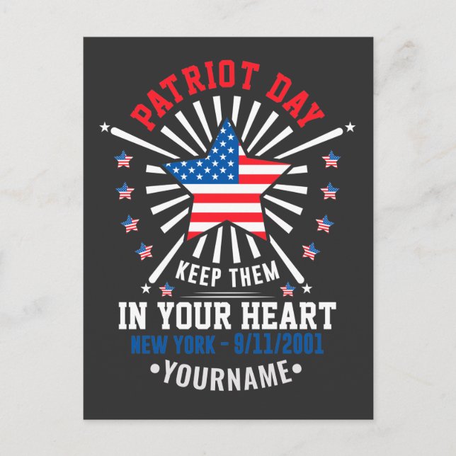 Patriot Day Never Forget September 11 2001 Postcard (Front)