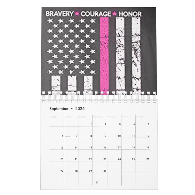 patriot day patriotic usa flag calendar (Sep 2026)