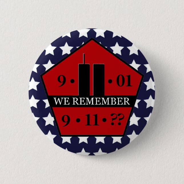 Patriot Day WE REMEMBER 9/11 Custom Year 2 Inch Round Button (Front)