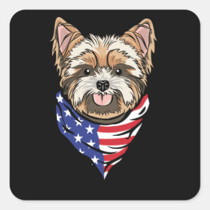 Patriot Dog Square Sticker