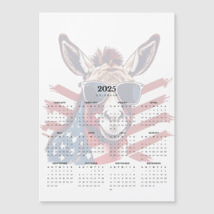 Patriot Donkey Rouge Bleu Blanc 2025 Magnet Calend