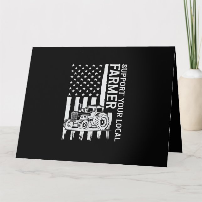 Patriot Farming Tractor USA Flag Farmer Father's D Card (Front)