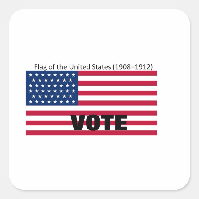 Patriot Flag Hat Series Square Sticker (Front)