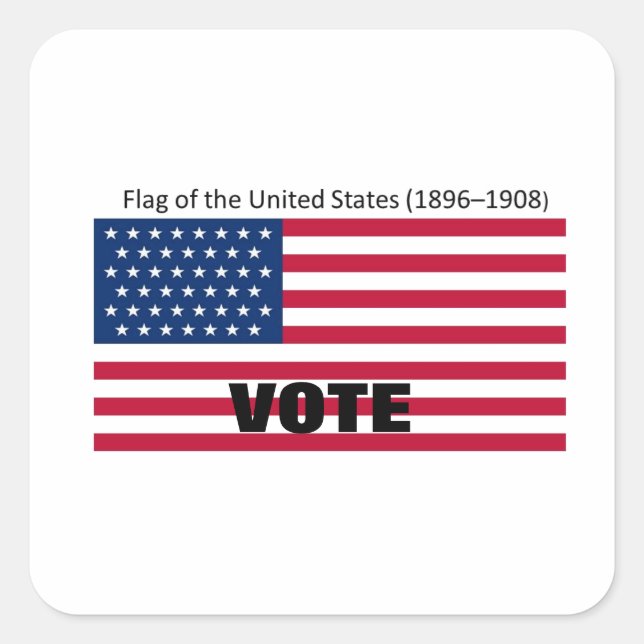 Patriot Flag Hat Series Square Sticker (Front)