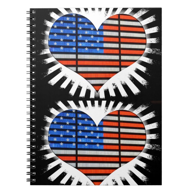 Patriot Heart American Flag Notebook (Front)