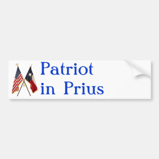 Patriot in Prius Bumper Sticker