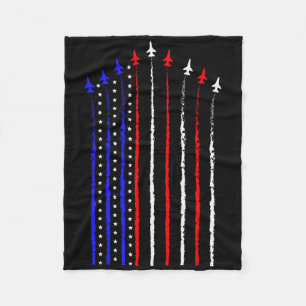 Patriot July 4th Fighter Jets Airplane Usa Flag Ki Fleece Blanket