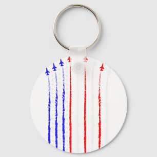 Patriot July 4th Fighter Jets Airplane Usa Flag Ki Keychain