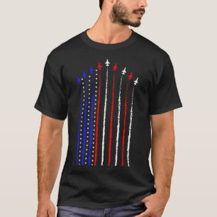 Patriot July 4th Fighter Jets Airplane Usa Flag Ki T-Shirt