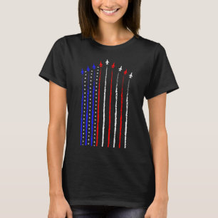 Patriot July 4th Fighter Jets Airplane Usa Flag Ki T-Shirt