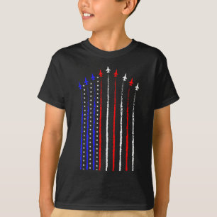 Patriot July 4th Fighter Jets Airplane Usa Flag Ki T-Shirt