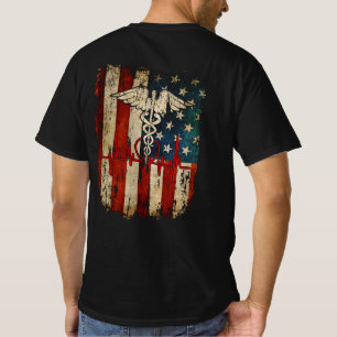 Patriot Nurse Thin Red Line America Flag T-Shirt
