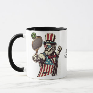 Patriot Playing Pickleball Pickleballer USA Flag Mug