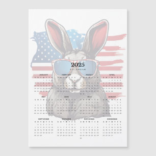 Patriot Rabbit Rouge Blanc Bleu 2025 Magnet Calend