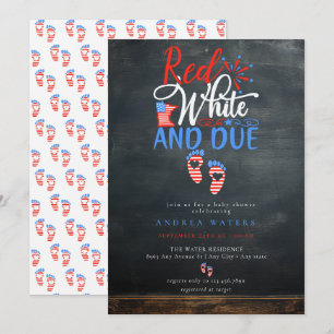 Patriot Red White Blue   Baby Shower Invitations