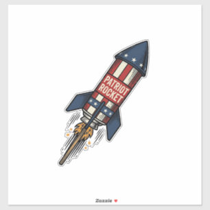 Patriot Rocket 4th of July Vintage Fireworks Desig