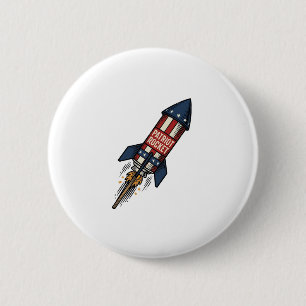 Patriot Rocket 4th of July Vintage Fireworks Desig 2 Inch Round Button