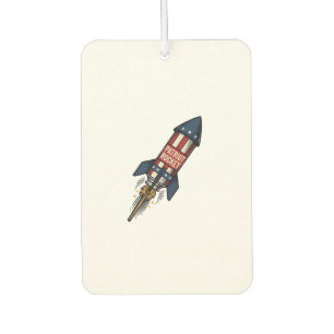 Patriot Rocket 4th of July Vintage Fireworks Desig Air Freshener
