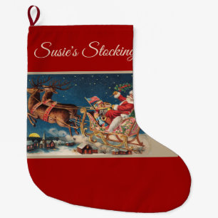 Patriot Santa Large Christmas Stocking