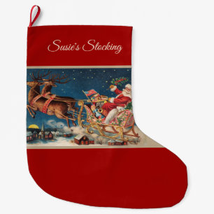 Patriot Santa Large Christmas Stocking