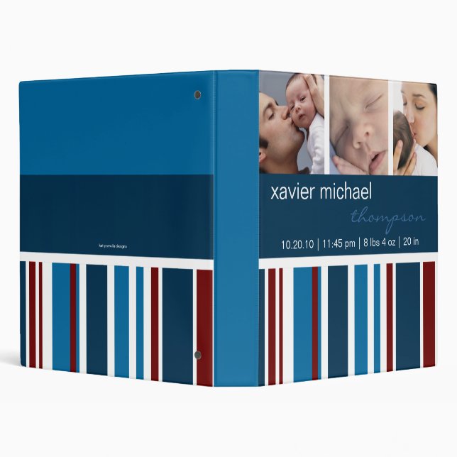 Patriot Stripes Baby Photo Binder (Background)