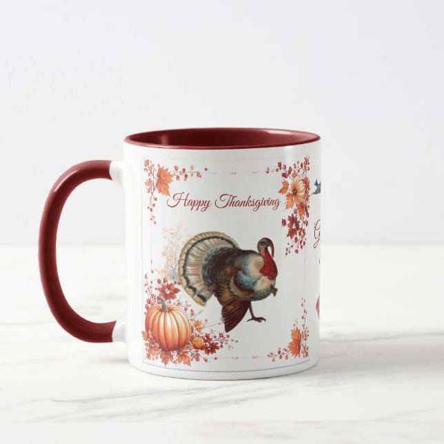 Patriot Turkey Thanksgiving  Mug (Left)