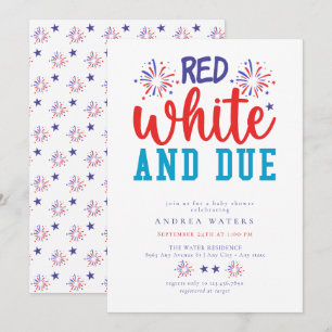 Patriote rouge bleu   Invitations de douche pour b