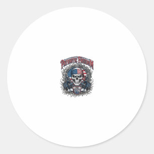 Patriotic 1776 Off Road Skull Monster Truck Classic Round Sticker