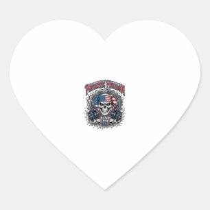 Patriotic 1776 Off Road Skull Monster Truck Heart Sticker