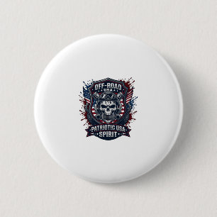 Patriotic 1776 Off Road Skull Monster Truck Heavy  2 Inch Round Button