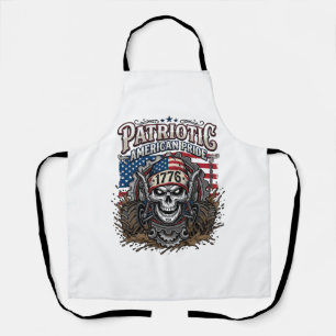 Patriotic 1776 Off Road Skull Monster Truck Heavy Apron